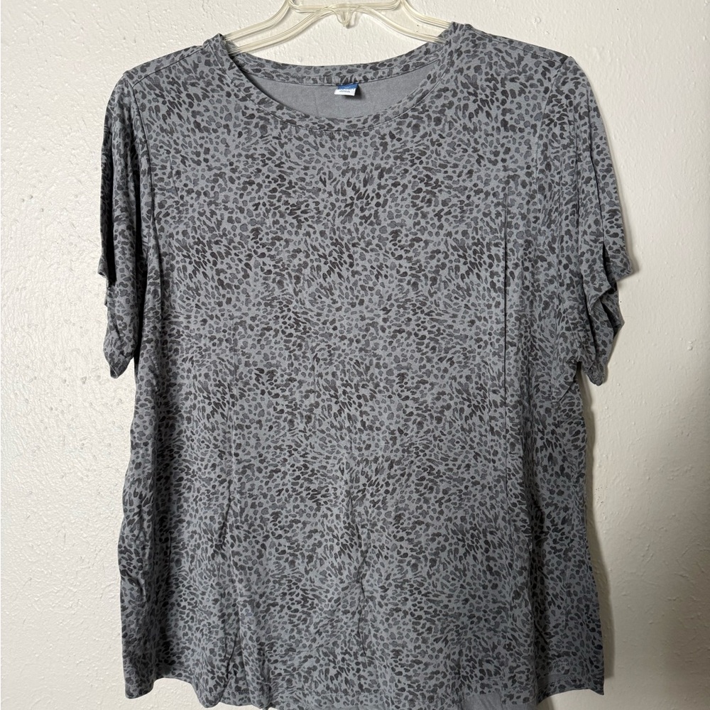 Old Navy Gray Patterned Short Sleeve Top